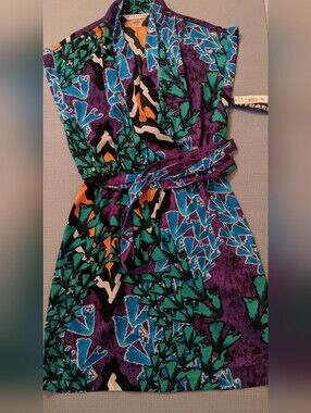 NWT Petite Multicolor Abstract Midi Dress